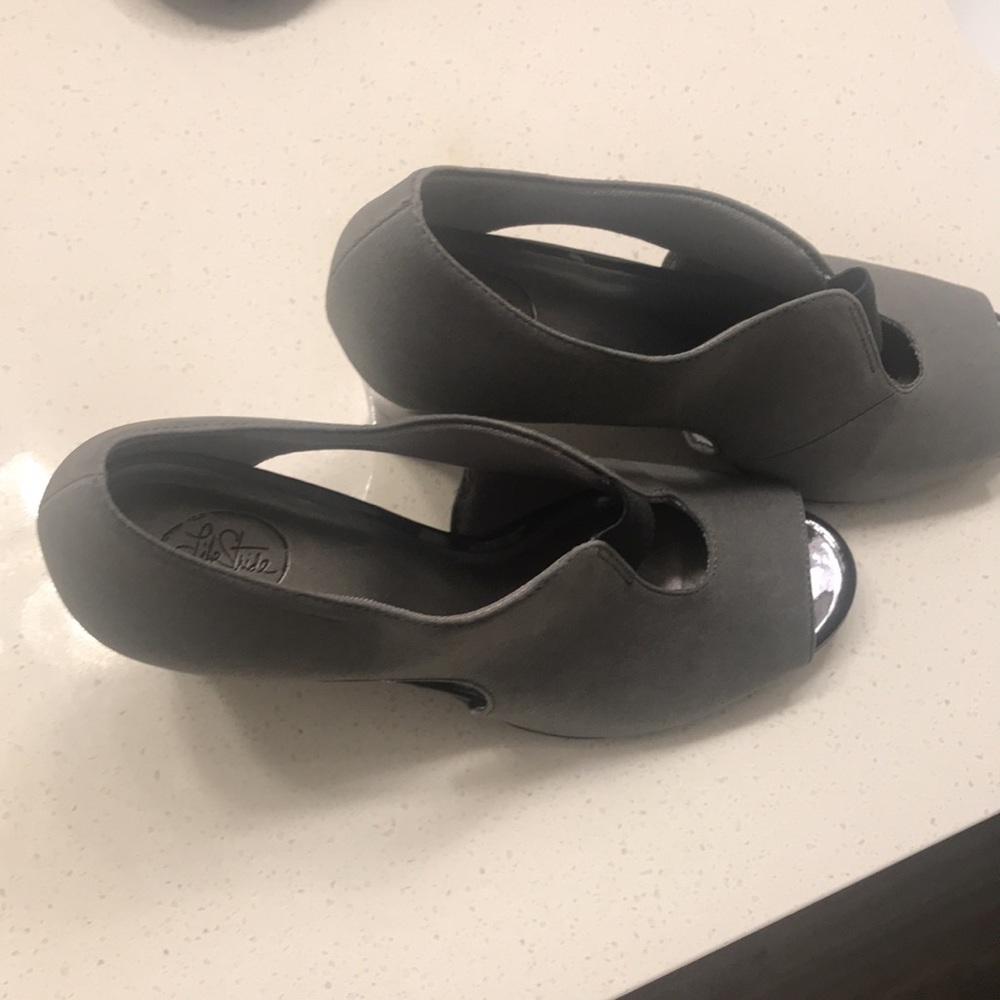 Gray & Black heels